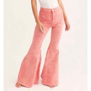 NWT Free People We The Free Float On Flare Jeans Women's Size 26 Prairie Pink